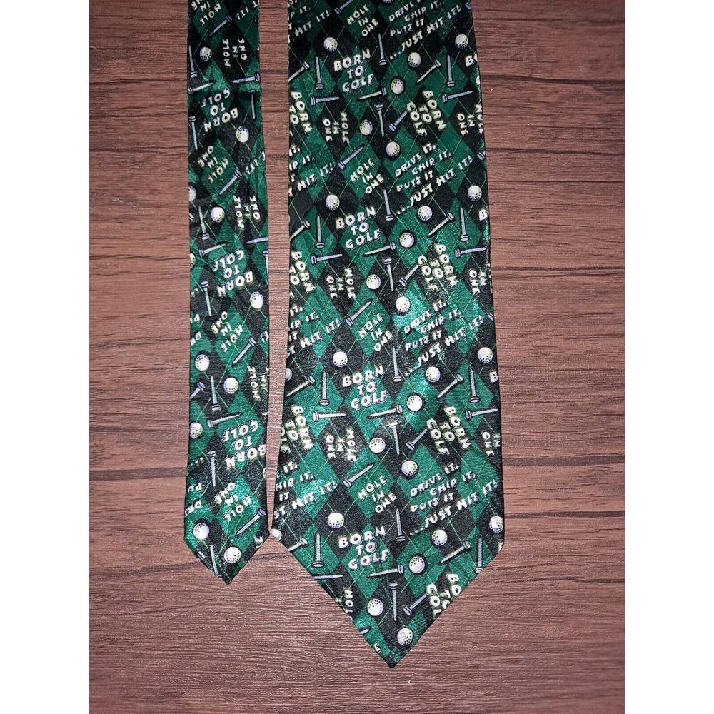 Beverly Hills Polo Club /Mens Neck Tie /Born to Golf- Hole In One